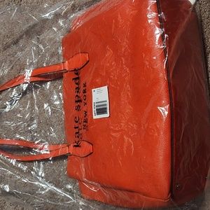 Kate Spade large triple compartment tote orange